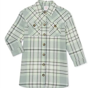 Wonder Nation Toddler Girl's Flannel Dress Size 5T Green White